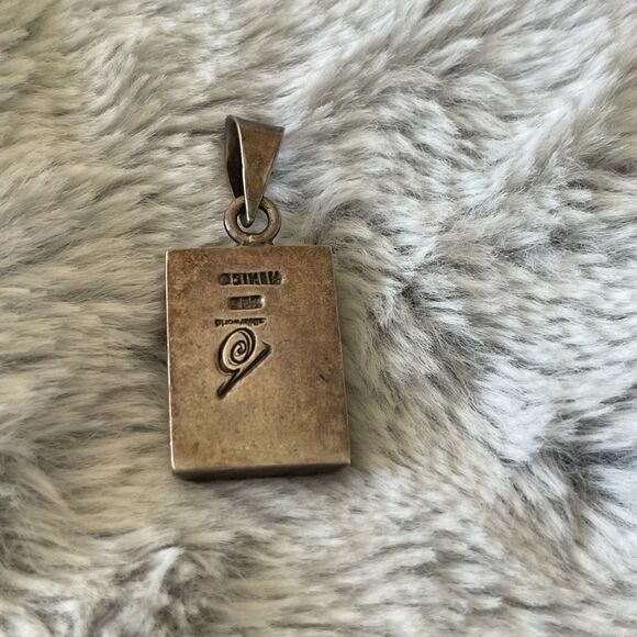 Vintage mexico 925 sterling onyx charm - Picture 4 of 9